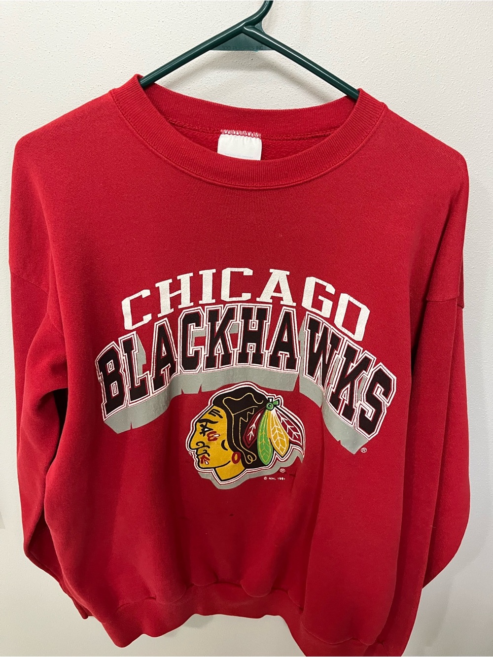 Vintage Chicago Blackhawks Red Crewneck Sweatshirt
